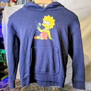 Blue Hoodie with Cartoon Character Print